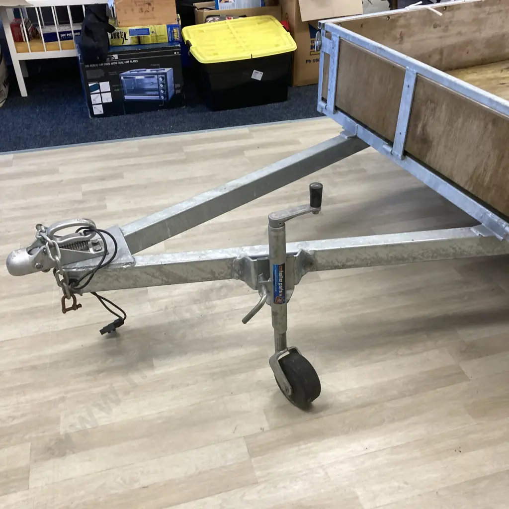 New Trailer, 3.1 x 1.76 With Jockey Wheel, Galvanised With Plywood Liner (Not Registered, No WOF) Image 1++